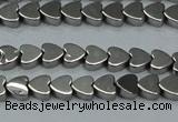 CHE999 15.5 inches 6*6mm heart plated hematite beads wholesale