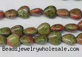 CHG01 15.5 inches 8*8mm heart unakite gemstone beads wholesale