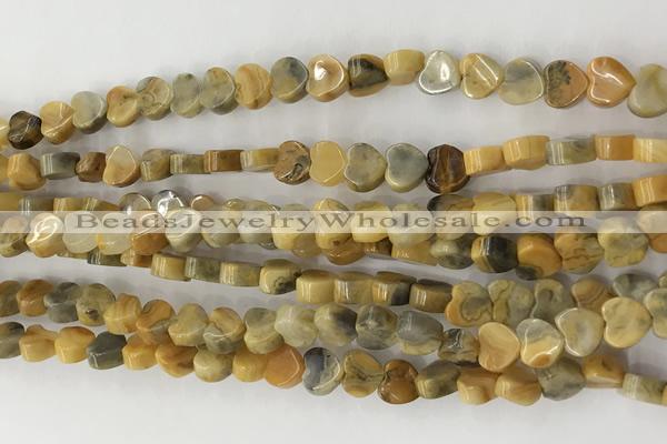 CHG101 15.5 inches 6mm flat heart crazy lace agate gemstone beads wholesale