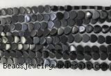 CHG106 15.5 inches 6mm flat heart black stone beads wholesale