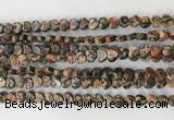 CHG108 15.5 inches 6mm flat heart leopardskin jasper beads wholesale