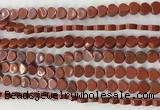 CHG111 15.5 inches 6mm flat heart red jasper beads wholesale