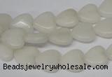 CHG23 15.5 inches 10*10mm heart white jade gemstone beads wholesale