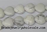 CHG32 15.5 inches 12*12mm heart white howlite turquoise beads wholesale