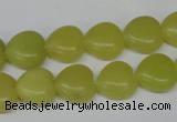 CHG33 15.5 inches 12*12mm heart olive jade gemstone beads wholesale