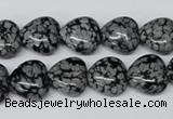 CHG37 15.5 inches 12*12mm heart snowflake obsidian beads wholesale