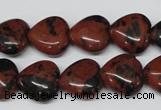 CHG51 15.5 inches 14*14mm heart mahogany obsidian beads wholesale