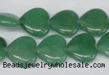 CHG55 15.5 inches 15*15mm heart green aventurine beads wholesale