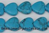 CHG63 15.5 inches 16*16mm heart turquoise beads wholesale