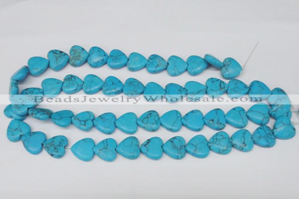 CHG63 15.5 inches 16*16mm heart turquoise beads wholesale