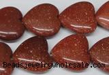 CHG70 15.5 inches 18*18mm heart goldstone beads wholesale