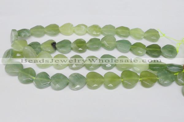 CHG96 15.5 inches 18*18mm faceted heart New jade beads wholesale