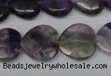 CHG97 15.5 inches 18*18mm faceted heart amethyst beads wholesale