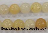 CHJ05 15.5 inches 12mm round honey jade stone beads wholesale