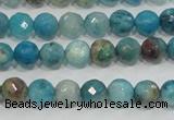 CHM211 15.5 inches 6mm faceted round blue hemimorphite beads