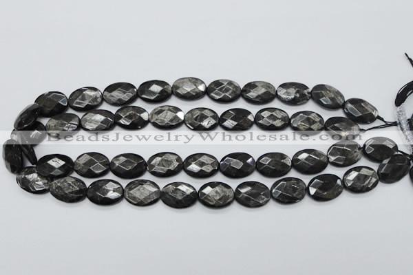 CHS07 15.5 inches 13*18mm faceted oval natural hypersthene gemstone beads