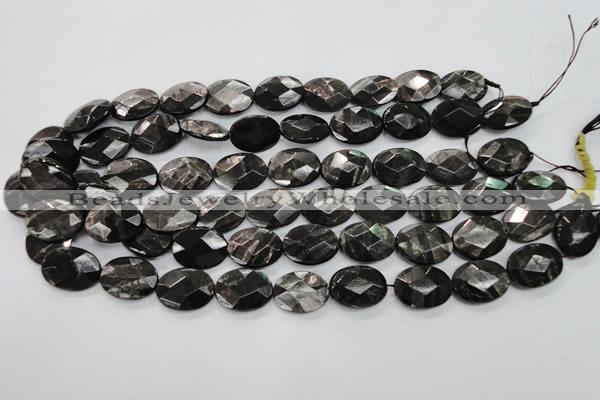 CHS15 15.5 inches 15*20mm faceted oval natural hypersthene beads