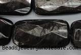 CHS40 15.5 inches 20*40mm faceted rectangle natural hypersthene beads