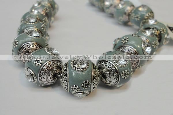 CIB195 19mm round fashion Indonesia jewelry beads wholesale