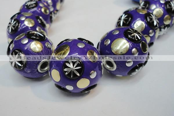 CIB366 23mm round fashion Indonesia jewelry beads wholesale