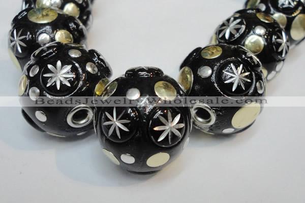 CIB367 23mm round fashion Indonesia jewelry beads wholesale