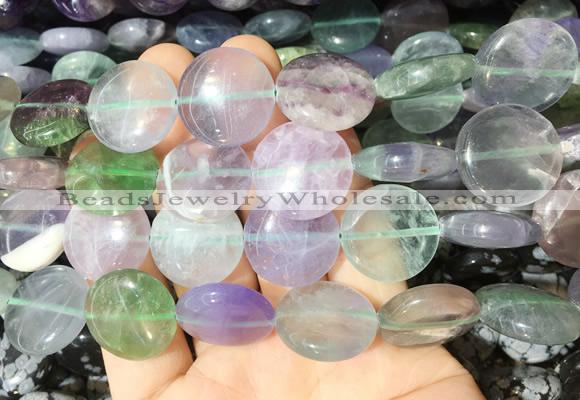 CIBS14 15 inches 20mm coin fluorite gemstone beads wholesale