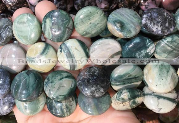 CIBS22 15 inches 20mm coin ocean agate gemstone beads wholesale