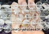 CIBS45 15 inches 15mm faceted coin white crystal beads wholesale CIBS45 15 inches 15mm faceted coin white crystal beads wholesale