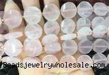 CIBS46 15 inches 15mm faceted coin rose quartz beads wholesale CIBS46 15 inches 15mm faceted coin rose quartz beads wholesale