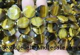 CIBS51 15 inches 15mm faceted coin yellow tiger eye beads wholesale CIBS51 15 inches 15mm faceted coin yellow tiger eye beads wholesale
