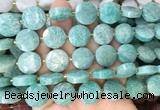 CIBS56 15 inches 15mm faceted coin amazonite beads wholesale CIBS56 15 inches 15mm faceted coin amazonite beads wholesale