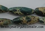 CIJ103 15.5 inches 10*30mm rice impression jasper beads wholesale