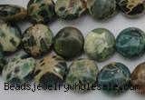 CIJ28 15.5 inches 12mm flat round impression jasper beads wholesale