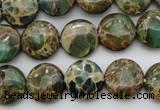 CIJ29 15.5 inches 14mm flat round impression jasper beads wholesale