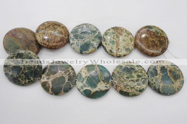 CIJ49 15.5 inches 40mm flat round impression jasper beads wholesale