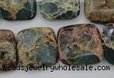 CIJ56 15.5 inches 20*20mm square impression jasper beads wholesale