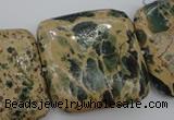 CIJ58 15.5 inches 30*30mm square impression jasper beads wholesale