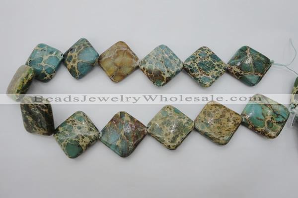 CIJ64 15.5 inches 26*26mm diamond impression jasper beads wholesale