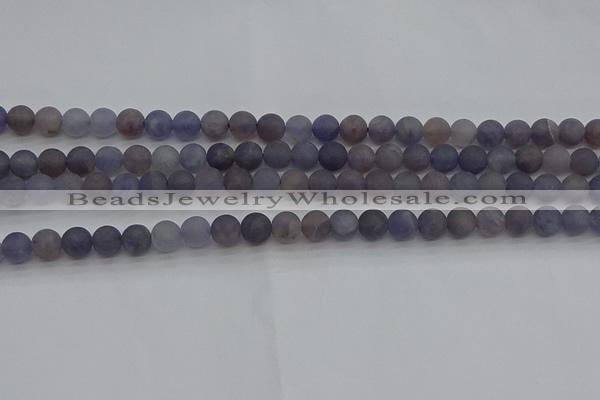 CIL108 15.5 inches 4mm round matte iolite gemstone beads