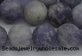 CIL111 15.5 inches 10mm round matte iolite gemstone beads