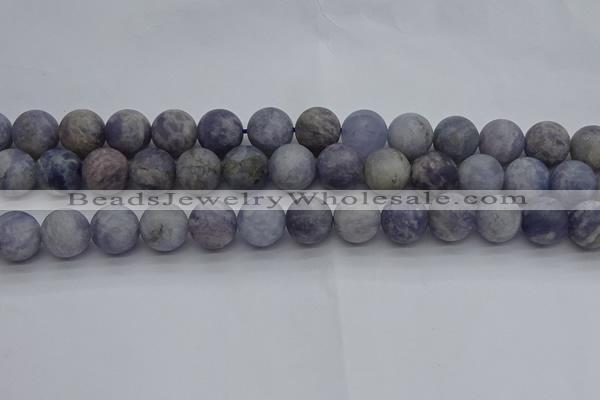 CIL111 15.5 inches 10mm round matte iolite gemstone beads