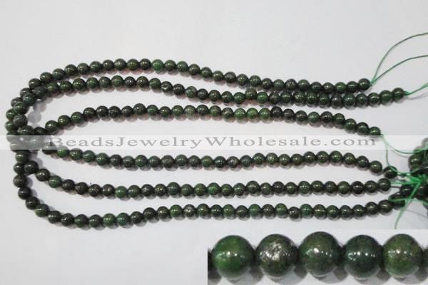 CIS01 15.5 inches 6mm round green iron stone beads wholesale