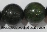 CIS07 15.5 inches 18mm round green iron stone beads wholesale