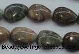 CJA03 15.5 inches 13*18mm teardrop green jasper beads wholesale