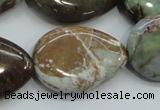 CJA05 15.5 inches 20*30mm teardrop green jasper beads wholesale