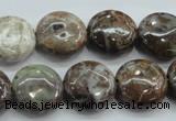 CJA06 15.5 inches 16mm coin green jasper beads wholesale