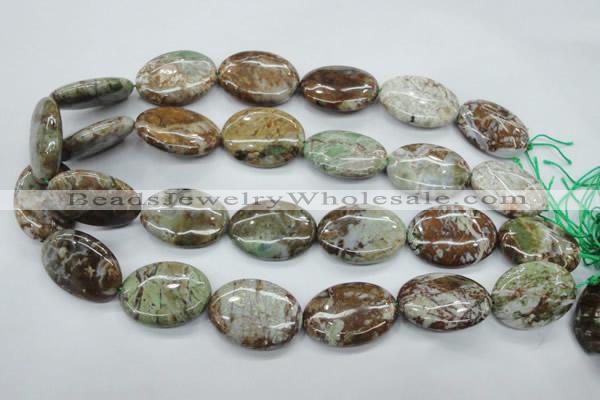 CJA23 15.5 inches 22*30mm oval green jasper beads wholesale