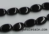 CJB16 16 inches 8*12mm oval natural jet gemstone beads wholesale
