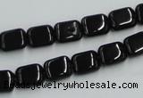 CJB25 16 inches 8*10mm rectangle natural jet gemstone beads wholesale