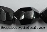 CJB41 16 inches 18*28mm faceted nugget natural jet gemstone beads